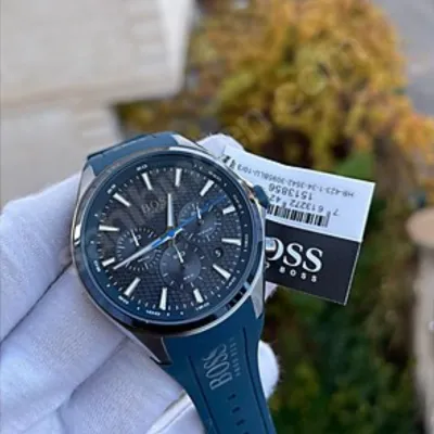 Hugo Boss Distinct Blue Silicone Men's Chrono Watch 